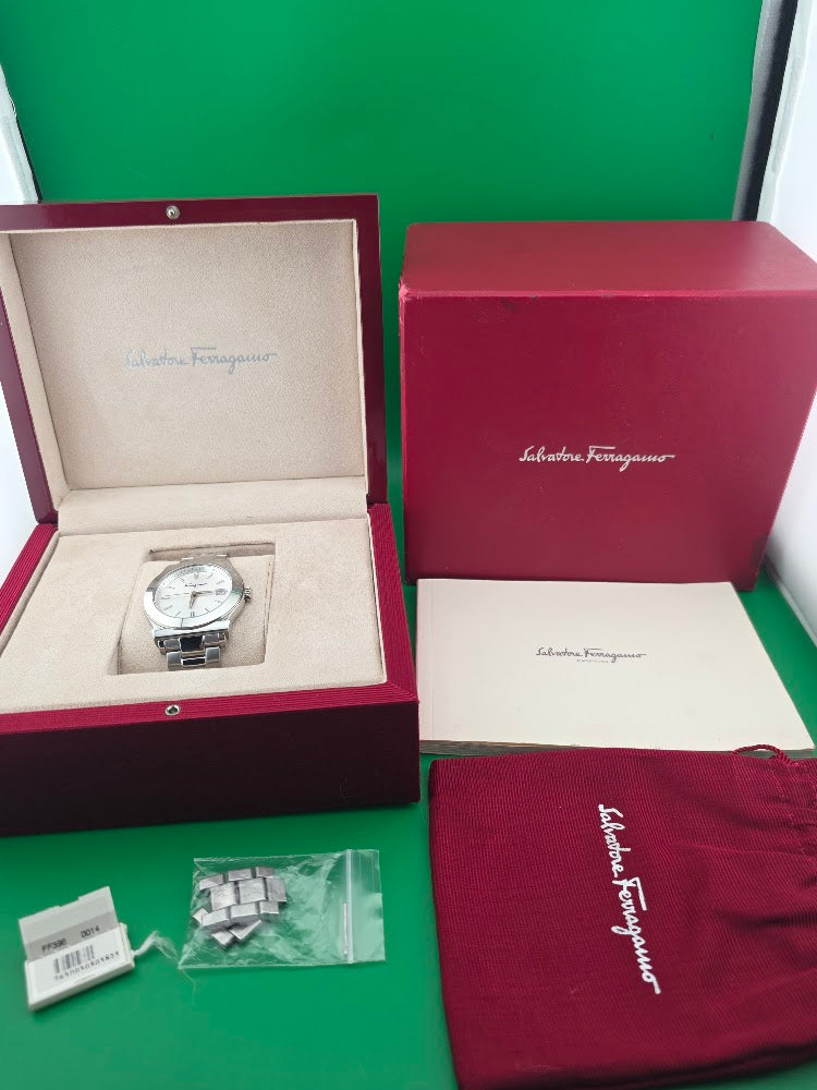 Salvatore Ferragamo FF3580014 Swiss Quartz 40mm Silver Dial – Full Set - SOLD