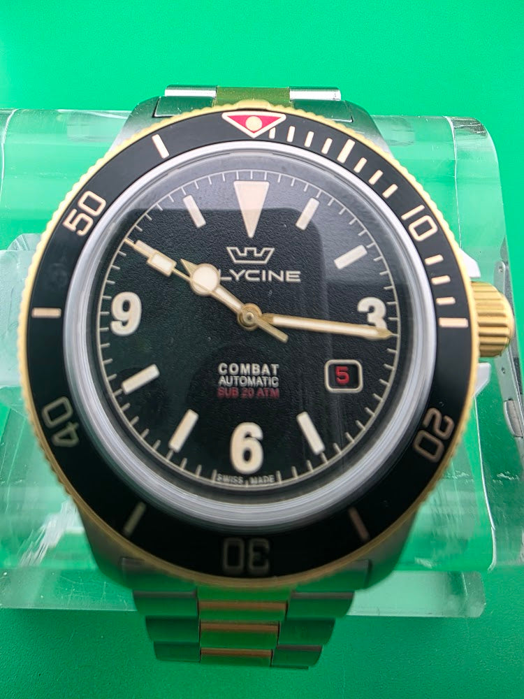 Glycine Combat SUB 39 Gilt GL0401 Automatic – Black & Gold – Full Set - SOLD