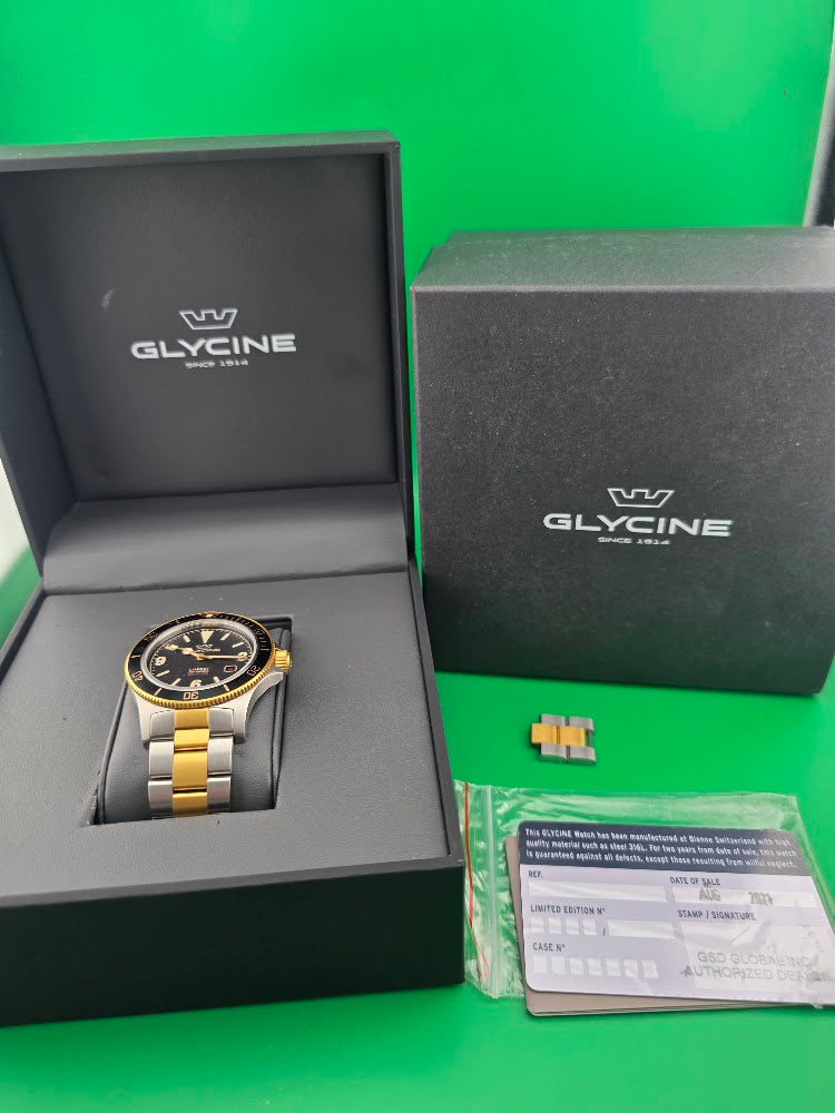 Glycine Combat SUB 39 Gilt GL0401 Automatic – Black & Gold – Full Set - SOLD