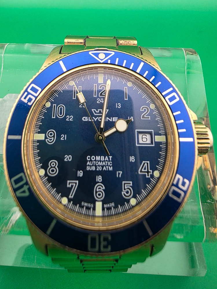 Glycine Combat SUB 20 ATM Automatic – Blue Dial & Bezel – 42mm – Box