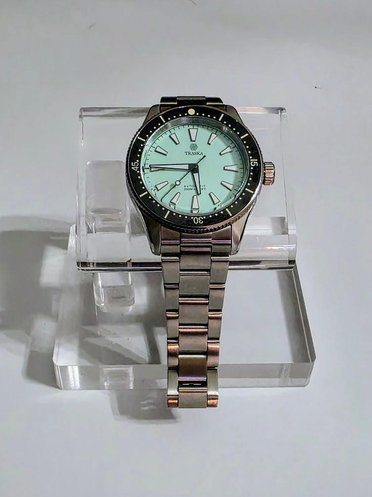 TRASKA Freediver Automatic – Tiffany Blue Dial – Full Set
