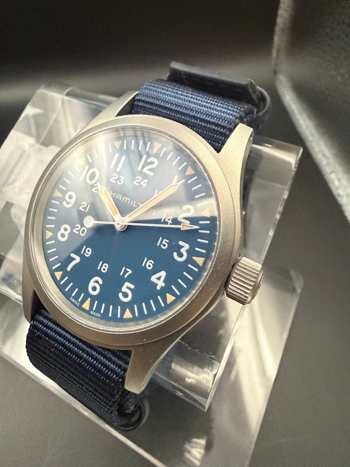 Hamilton Khaki Field Mechanical - Blue Dial - Full Set - Like New - SOLD