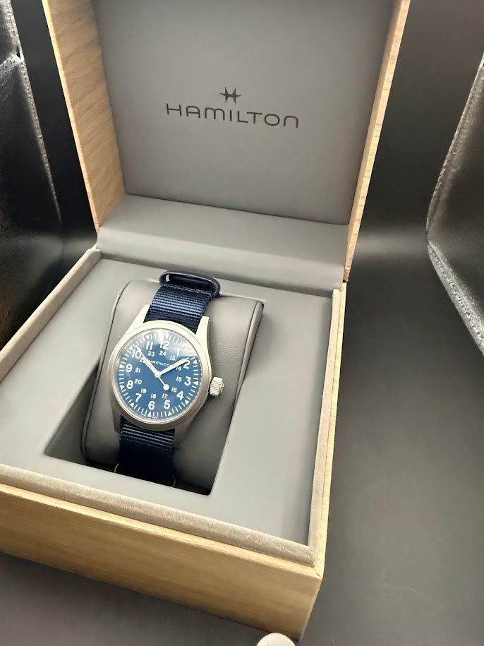Hamilton Khaki Field Mechanical - Blue Dial - Full Set - Like New - SOLD
