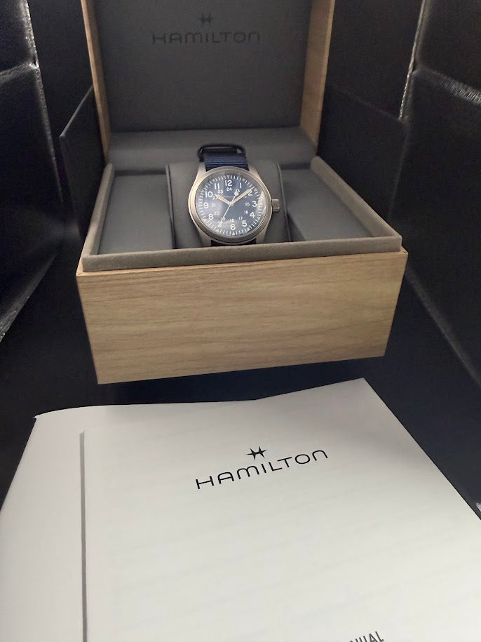 Hamilton Khaki Field Mechanical - Blue Dial - Full Set - Like New - SOLD