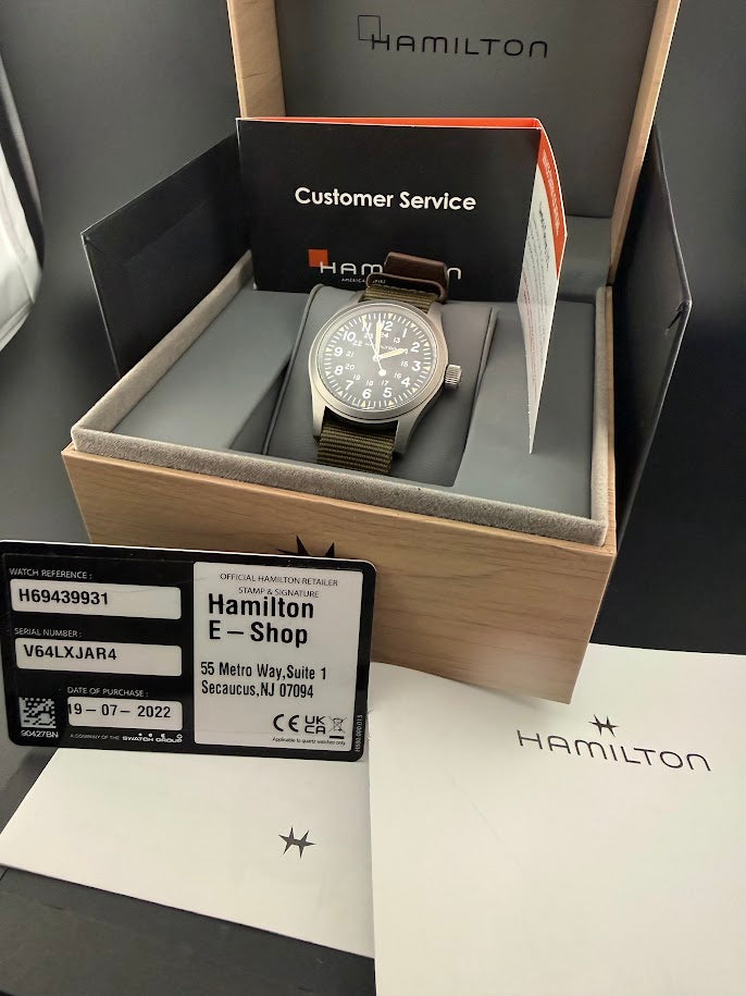 Hamilton Khaki Field Mechanical - Black Dial - Full Set - Like New