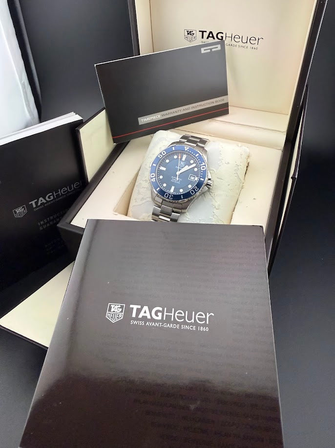 TAG Heuer Aquaracer Calibre 5 Automatic 300M Blue Dial • One Owner • Full Set