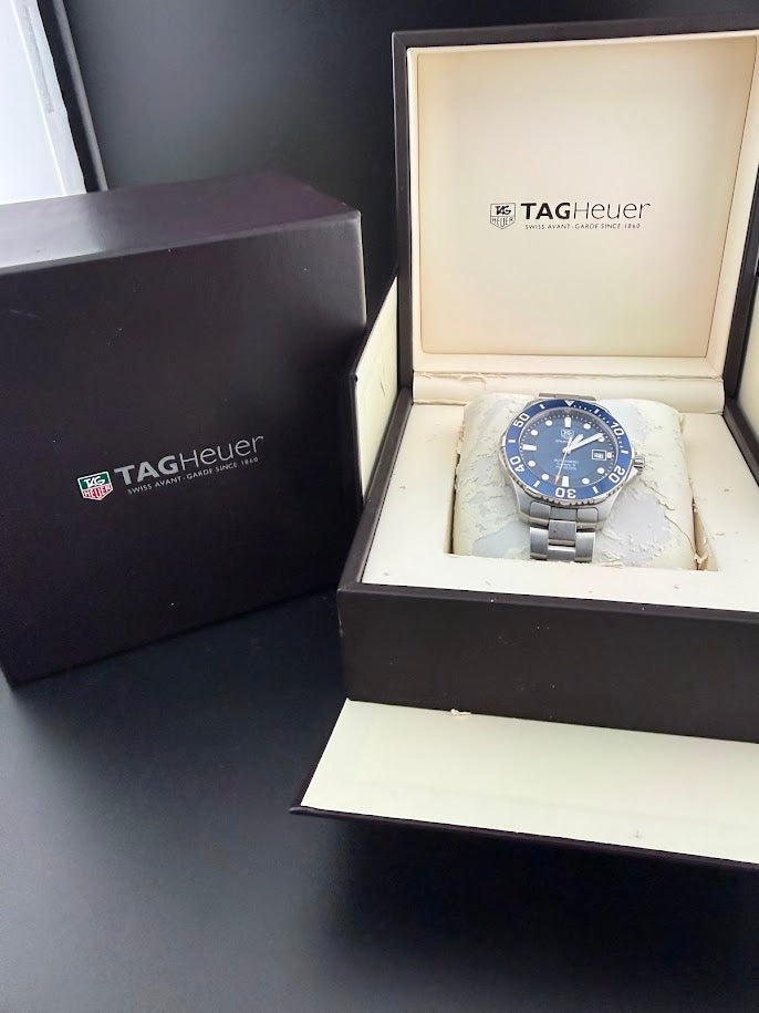 TAG Heuer Aquaracer Calibre 5 Automatic 300M Blue Dial • One Owner • Full Set