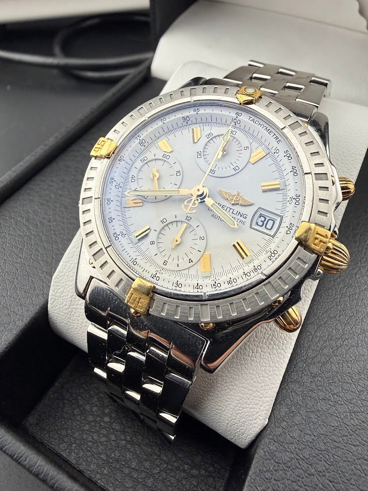 Breitling Chronomat Automatic Chronograph | White Dial | Two Tone | Estate Find | Excellent Condition