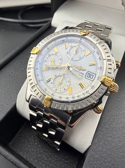 Breitling Chronomat Automatic Chronograph | White Dial | Two Tone | Estate Find | Excellent Condition