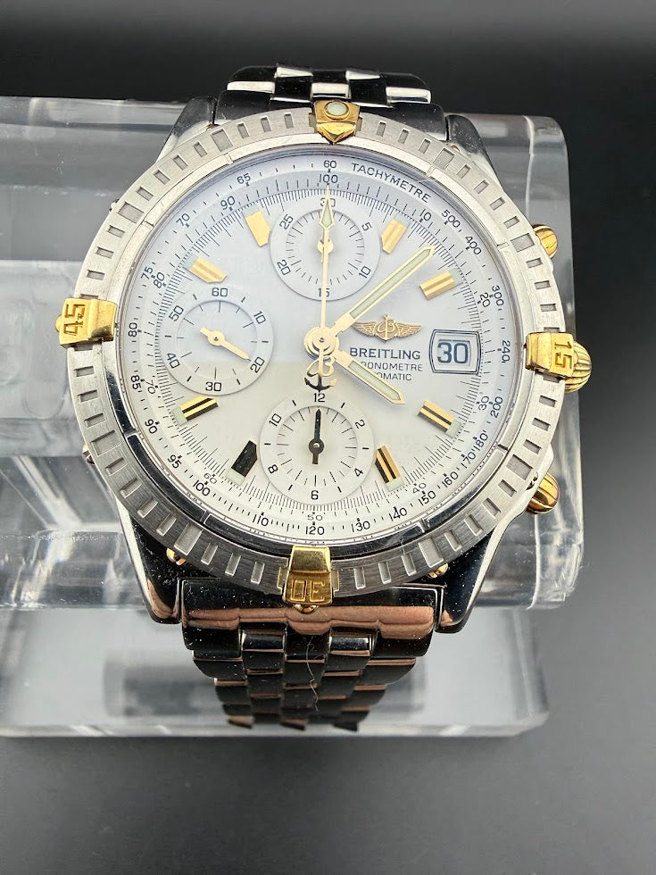 Breitling Chronomat Automatic Chronograph | White Dial | Two Tone | Estate Find | Excellent Condition