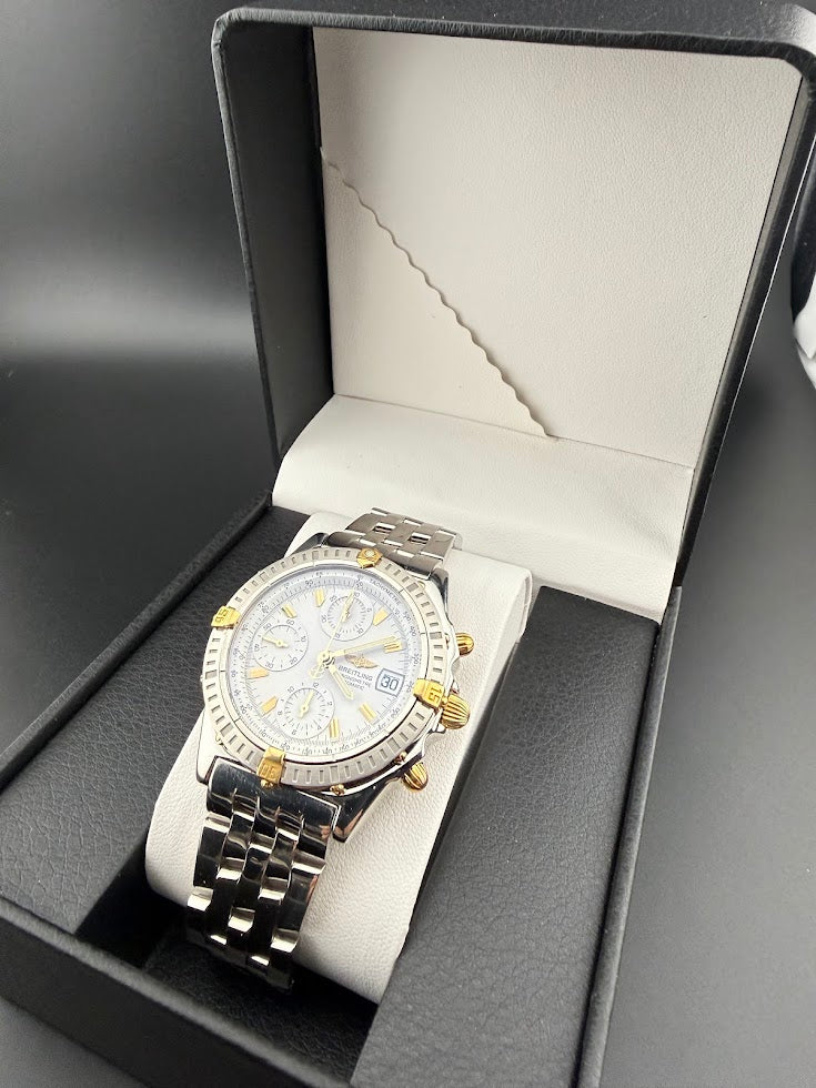 Breitling Chronomat Automatic Chronograph | White Dial | Two Tone | Estate Find | Excellent Condition