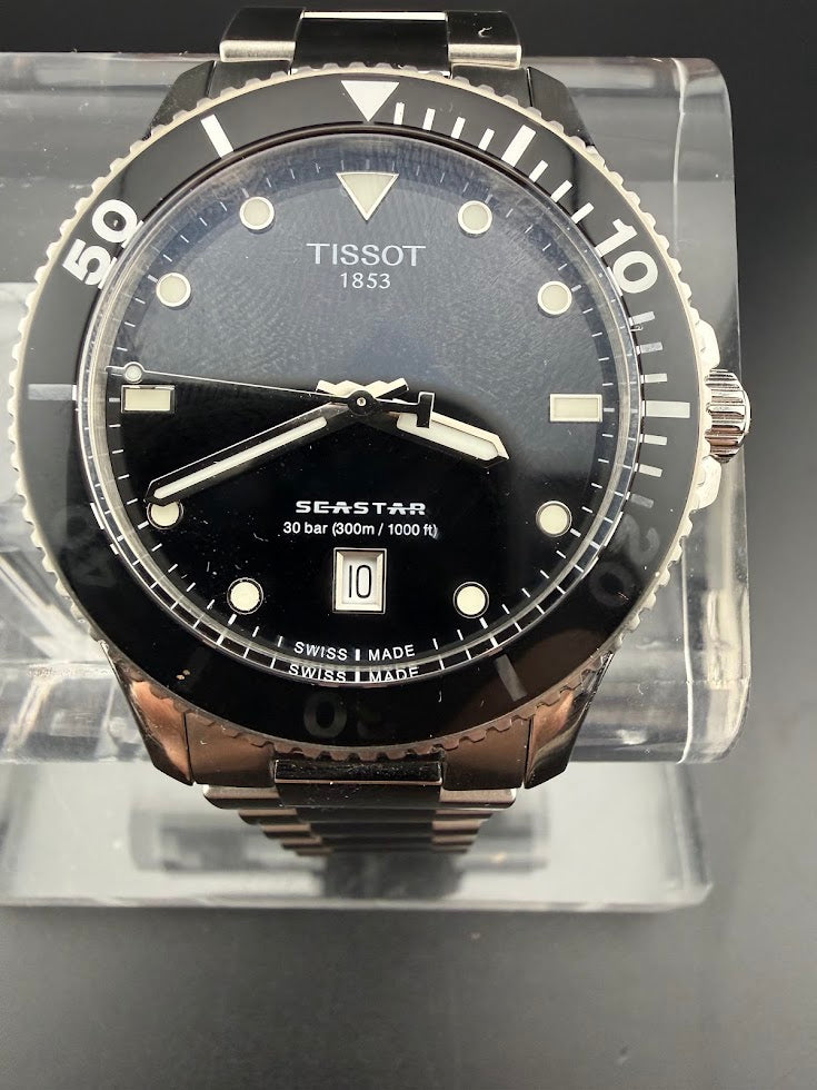 Tissot Seastar 1000 Quartz 40mm Black Dial - Full Set - Like New --SOLD