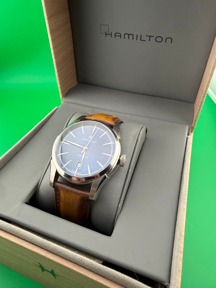 Hamilton Jazzmaster Thinline Auto Blue Dial – Complete Set – ETA 2892-A2