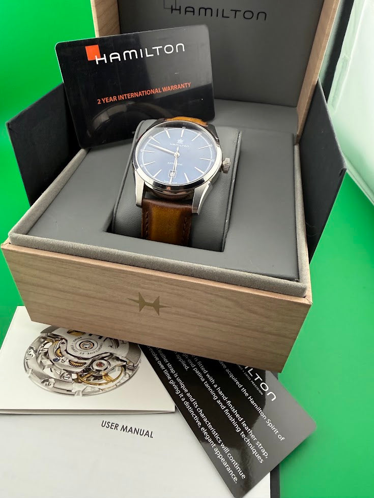 Hamilton Jazzmaster Thinline Auto Blue Dial – Complete Set – ETA 2892-A2