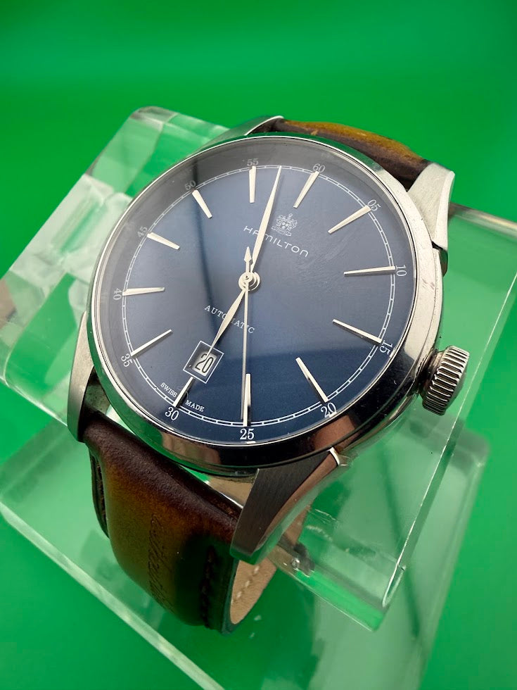 Hamilton Jazzmaster Thinline Auto Blue Dial – Complete Set – ETA 2892-A2