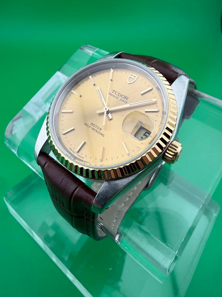 Tudor Prince Date 74033 – Champagne Sunburst Dial | Full Set | Near Mint