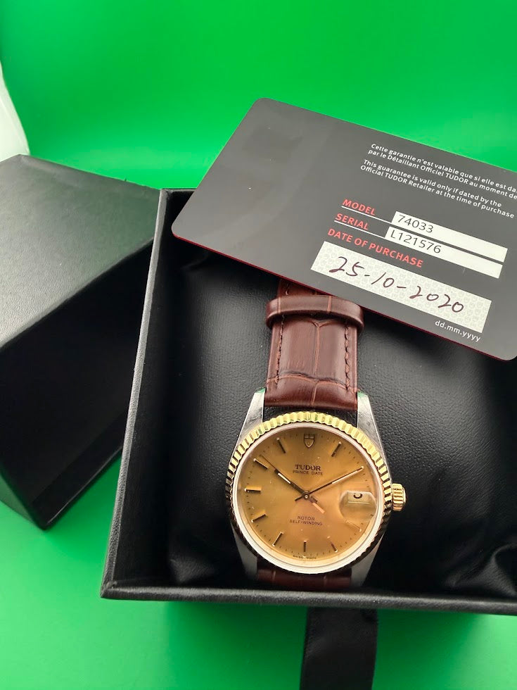 Tudor Prince Date 74033 – Champagne Sunburst Dial | Full Set | Near Mint