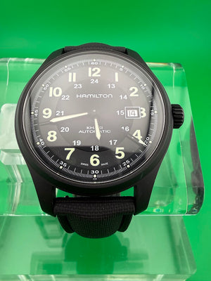 Hamilton Khaki Field Titanium Automatic H705751 — Black PVD — 42mm — 2019 Full Set