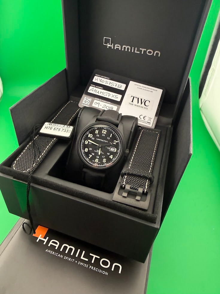 Hamilton Khaki Field Titanium Automatic H705751 — Black PVD — 42mm — 2019 Full Set