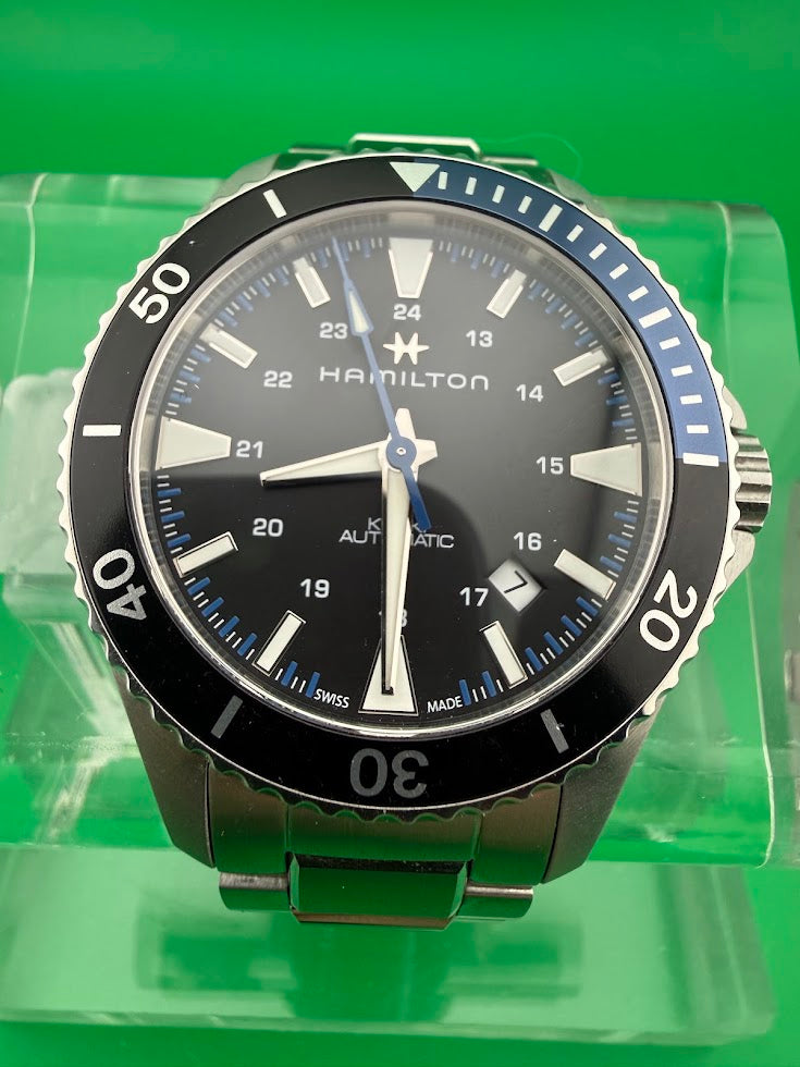 HAMILTON KHAKI NAVY SCUBA AUTO — BLUE/BLACK — FULL SET