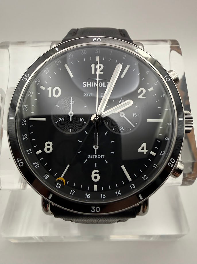 Shinola Canfield Chronograph - Black Dial - Full Set