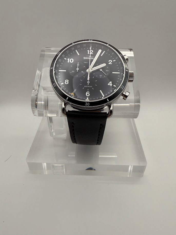 Shinola Canfield Chronograph - Black Dial - Full Set