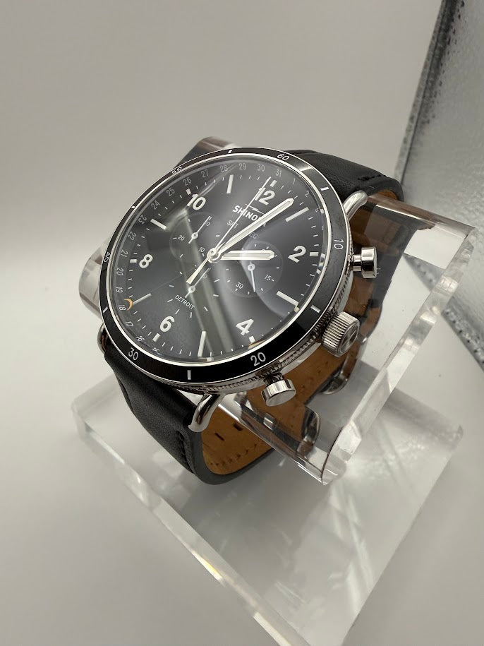 Shinola Canfield Chronograph - Black Dial - Full Set