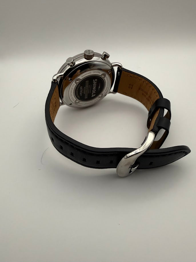 Shinola Canfield Chronograph - Black Dial - Full Set