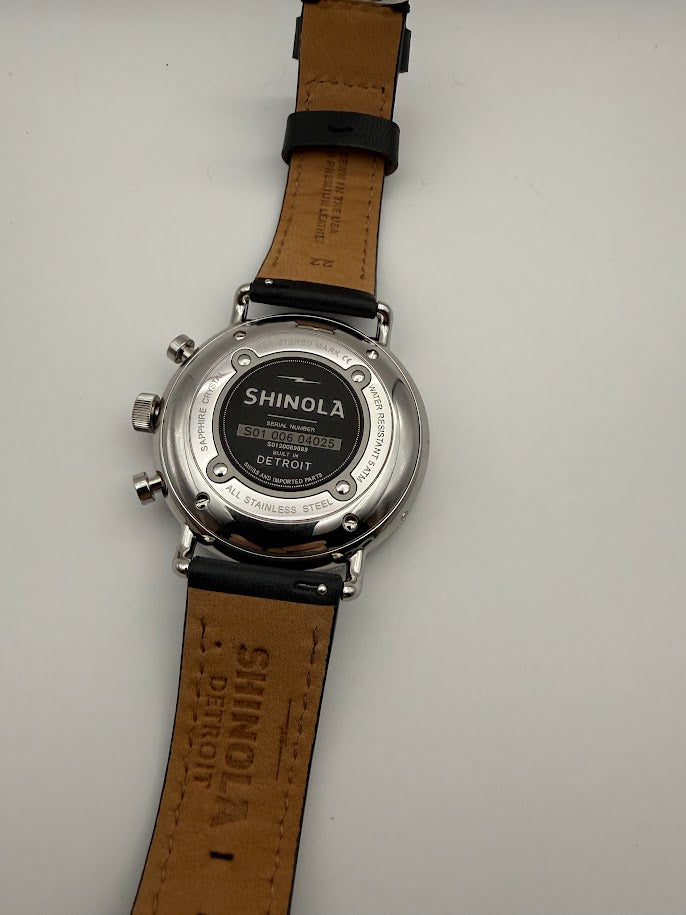 Shinola Canfield Chronograph - Black Dial - Full Set